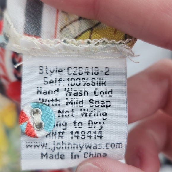 Johnny Was Theda Printed Tunic w/ Pompom Trim Small - Picture 5 of 6